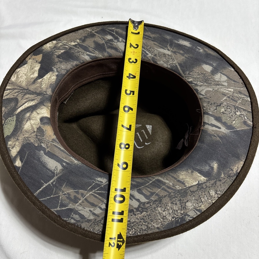 Broner Men's Hat Brown L Lite Felt 100% Wool Camo Accent Cowboy Water Repellent - Picture 12 of 16